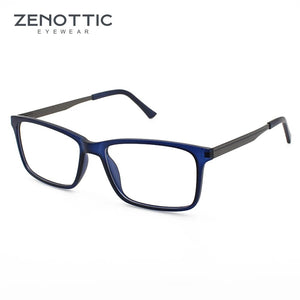 ZENOTTIC  Male Plastic Square Metal Streamlined Optical Glasses Frame for Prescription Myopia Spectacle