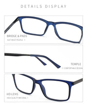 Load image into Gallery viewer, ZENOTTIC  Male Plastic Square Metal Streamlined Optical Glasses Frame for Prescription Myopia Spectacle