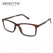 Load image into Gallery viewer, ZENOTTIC  Male Plastic Square Metal Streamlined Optical Glasses Frame for Prescription Myopia Spectacle