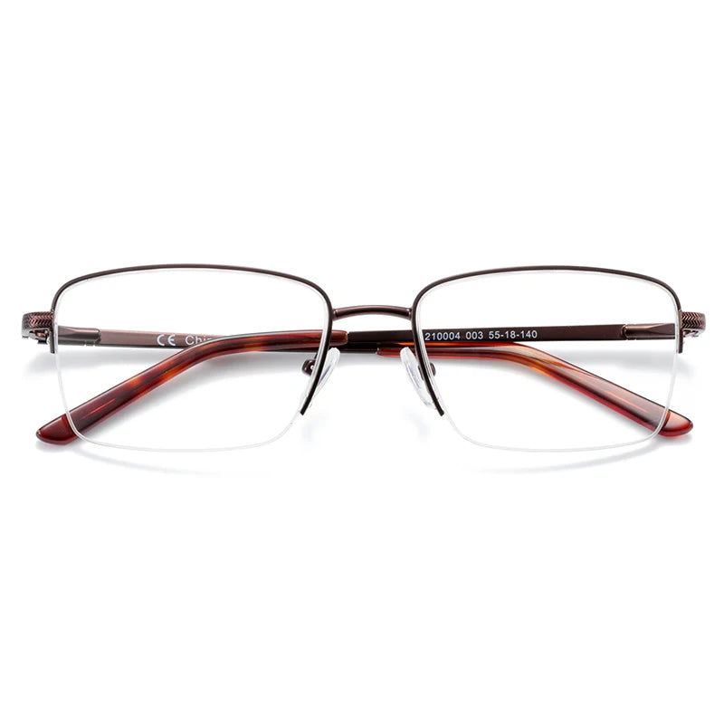 Half Rimless Frames ZENOTTIC Ultralight metal Square Half Rimless Eyeglasses for Myopia Sp ...