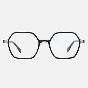 ZENOTTIC Hexagon Optical Glasses Frame  Acetate Retro Eyewear Non-Prescription Clear Lens Eyeglasses A23301