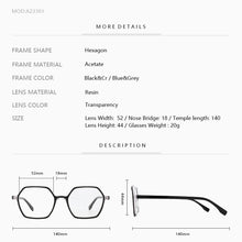 Load image into Gallery viewer, ZENOTTIC Hexagon Optical Glasses Frame  Acetate Retro Eyewear Non-Prescription Clear Lens Eyeglasses A23301