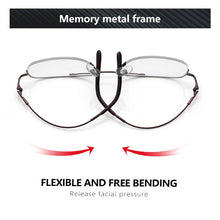 Load image into Gallery viewer, ZENOTTIC Men Classic Pilot Half-rim Glasses Frame Women Memory Metal Flexible Optical Spectacles Myopia Prescription Eyeglasses