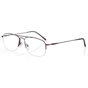 ZENOTTIC Men Classic Pilot Half-rim Glasses Frame Women Memory Metal Flexible Optical Spectacles Myopia Prescription Eyeglasses