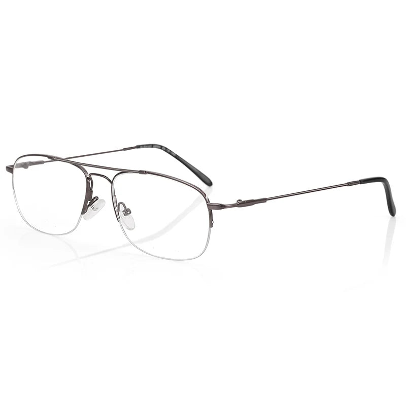 ZENOTTIC Men Classic Pilot Half-rim Glasses Frame Women Memory Metal Flexible Optical Spectacles Myopia Prescription Eyeglasses