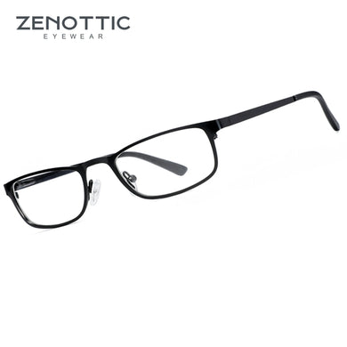 ZENOTTIC Small Rectangle Optical Glasses Frames Unisex Business Style Eyewear Non-Prescription Ultralight Metal Eyeglasses