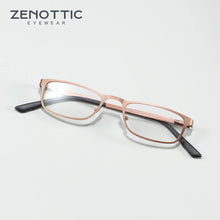 Load image into Gallery viewer, ZENOTTIC Small Rectangle Optical Glasses Frames Unisex Business Style Eyewear Non-Prescription Ultralight Metal Eyeglasses