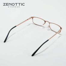 Load image into Gallery viewer, ZENOTTIC Small Rectangle Optical Glasses Frames Unisex Business Style Eyewear Non-Prescription Ultralight Metal Eyeglasses