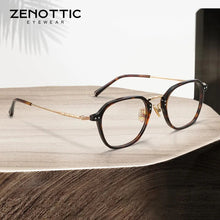 Load image into Gallery viewer, ZENOTTIC Vintage Acetate Glasses Frame Men Retro Square Optical Myopia Spectacles  Rectangle Prescription Eyeglasses