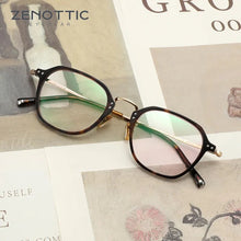 Load image into Gallery viewer, ZENOTTIC Vintage Acetate Glasses Frame Men Retro Square Optical Myopia Spectacles  Rectangle Prescription Eyeglasses