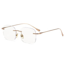 Load image into Gallery viewer, ZIROSAT 1135 Pure Titanium Glasses Frame    Men or Women Rimless Prescription Square Eyeglasses Anti-blue Ray Eyewear