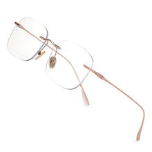 Load image into Gallery viewer, ZIROSAT 1135 Pure Titanium Glasses Frame    Men or Women Rimless Prescription Square Eyeglasses Anti-blue Ray Eyewear