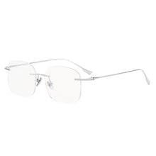 Load image into Gallery viewer, ZIROSAT 1135 Pure Titanium Glasses Frame    Men or Women Rimless Prescription Square Eyeglasses Anti-blue Ray Eyewear