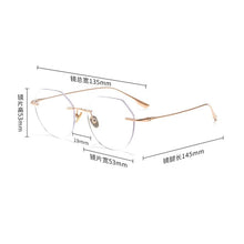 Load image into Gallery viewer, ZIROSAT 1135 Pure Titanium Glasses Frame    Men or Women Rimless Prescription Square Eyeglasses Anti-blue Ray Eyewear