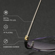 Load image into Gallery viewer, 58127 Titanium Alloy Glasses Frame   Men Rimless Prescription Square Eyeglasses Myopia Optical Eyewear