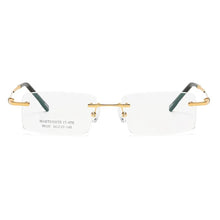 Load image into Gallery viewer, 58127 Titanium Alloy Glasses Frame   Men Rimless Prescription Square Eyeglasses Myopia Optical Eyewear