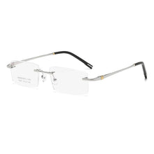 Load image into Gallery viewer, 58127 Titanium Alloy Glasses Frame   Men Rimless Prescription Square Eyeglasses Myopia Optical Eyewear