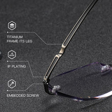 Load image into Gallery viewer, ZIROSAT 9133 Pure Titanium Rimless Men Eyeglasses Frame Fashion Brand Designer Myopia Clear Optical Prescription Eyewear Frame