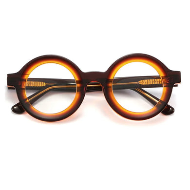 Zerosun Round Glasses Men Women Eyeglasses Frame Male Thick Acetate Vintage Spectacles for Prescription Reading Optical Lens