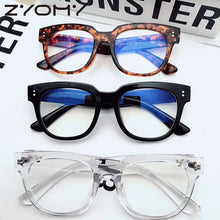 Load image into Gallery viewer, Zyomy Vintage Transparent Optical Eyewear Square Frame Reading Goggles Women Men Glasses Plain Mirror Ultralight Anti Blue Ray