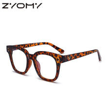 Load image into Gallery viewer, Zyomy Vintage Transparent Optical Eyewear Square Frame Reading Goggles Women Men Glasses Plain Mirror Ultralight Anti Blue Ray
