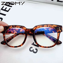 Load image into Gallery viewer, Zyomy Vintage Transparent Optical Eyewear Square Frame Reading Goggles Women Men Glasses Plain Mirror Ultralight Anti Blue Ray
