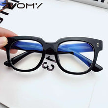 Load image into Gallery viewer, Zyomy Vintage Transparent Optical Eyewear Square Frame Reading Goggles Women Men Glasses Plain Mirror Ultralight Anti Blue Ray