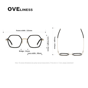Acetate Titanium Glasses Frame men Women New Retro Polygon Prescription Eyeglasses frames Men Optical Spectacles Eyewear