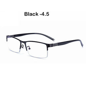 anti blue light glasses men Business Half-frame  Myopia Glasses The Finished Product Anteojos Miopes Office -50 To -600