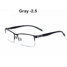 Load image into Gallery viewer, anti blue light glasses men Business Half-frame  Myopia Glasses The Finished Product Anteojos Miopes Office -50 To -600