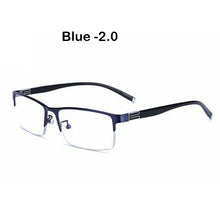 Load image into Gallery viewer, anti blue light glasses men Business Half-frame  Myopia Glasses The Finished Product Anteojos Miopes Office -50 To -600