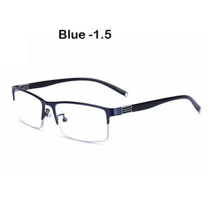 anti blue light glasses men Business Half-frame  Myopia Glasses The Finished Product Anteojos Miopes Office -50 To -600