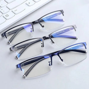 anti blue light glasses men Business Half-frame  Myopia Glasses The Finished Product Anteojos Miopes Office -50 To -600