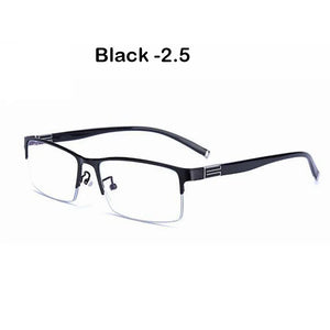 anti blue light glasses men Business Half-frame  Myopia Glasses The Finished Product Anteojos Miopes Office -50 To -600