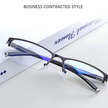 Load image into Gallery viewer, anti blue light glasses men Business Half-frame  Myopia Glasses The Finished Product Anteojos Miopes Office -50 To -600