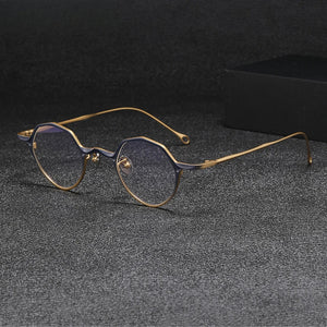 Vintage Pure Titanium Eyeglasses Frame Men Retro Ultra Light Designer Glasses Frame Women Japan Luxury Brand Small Face Eyewear