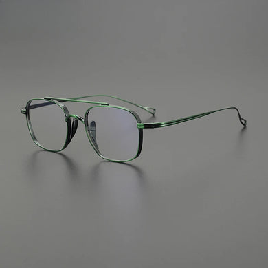 Vintage Pure Titanium Eyeglasses Frame Men Retro Pilot Designer Glasses Frame Women Japan Square Luxury Brand Small Face Eyewear