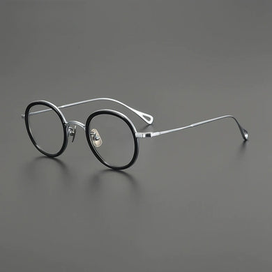 Gatenac Ultra Light Pure Titanium Glasses Frame Men Round Quality Eyeglasses Frame Women Fashion Luxury Brand Designer Eyewear