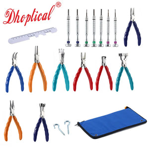 eyeglasses pliers set super value adjust nose pad  frame leg 9 matt glasses pliers +7 screwdriver +1 ruler