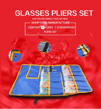 Load image into Gallery viewer, eyeglasses pliers set super value adjust nose pad  frame leg 9 matt glasses pliers +7 screwdriver +1 ruler