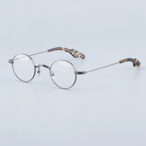 gms648 Small Round Titanium Eyeglasses Frames Japanese Style Extra-light Glasses Optical Prescription Gold Unisex Eeywear