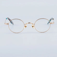 Load image into Gallery viewer, gms648 Small Round Titanium Eyeglasses Frames Japanese Style Extra-light Glasses Optical Prescription Gold Unisex Eeywear