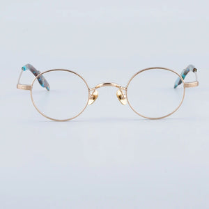 gms648 Small Round Titanium Eyeglasses Frames Japanese Style Extra-light Glasses Optical Prescription Gold Unisex Eeywear