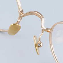 Load image into Gallery viewer, gms648 Small Round Titanium Eyeglasses Frames Japanese Style Extra-light Glasses Optical Prescription Gold Unisex Eeywear
