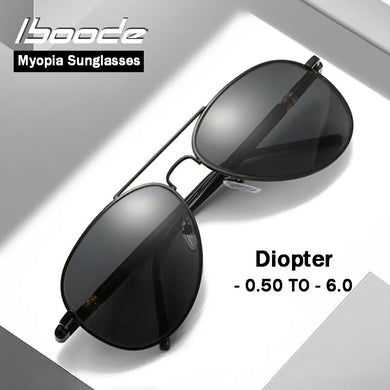 iboode Classic Polarized Myopia Sun Glasses Goggles Men Outdoor Driving Sunglasses Women Resin Lens Shades Diopters -0.5 to -6.0