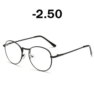 iboode Retro Finished Myopia Glasses Frames Women Vintage Metal Round Nearsighted Glasses Men Black Silver Gold Eyeglasses Lady