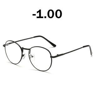 iboode Retro Finished Myopia Glasses Frames Women Vintage Metal Round Nearsighted Glasses Men Black Silver Gold Eyeglasses Lady