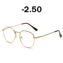 Load image into Gallery viewer, iboode Retro Finished Myopia Glasses Frames Women Vintage Metal Round Nearsighted Glasses Men Black Silver Gold Eyeglasses Lady