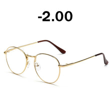 Load image into Gallery viewer, iboode Retro Finished Myopia Glasses Frames Women Vintage Metal Round Nearsighted Glasses Men Black Silver Gold Eyeglasses Lady