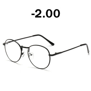 iboode Retro Finished Myopia Glasses Frames Women Vintage Metal Round Nearsighted Glasses Men Black Silver Gold Eyeglasses Lady